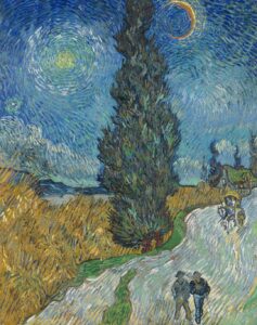 Landweg in der Provance bei Nacht